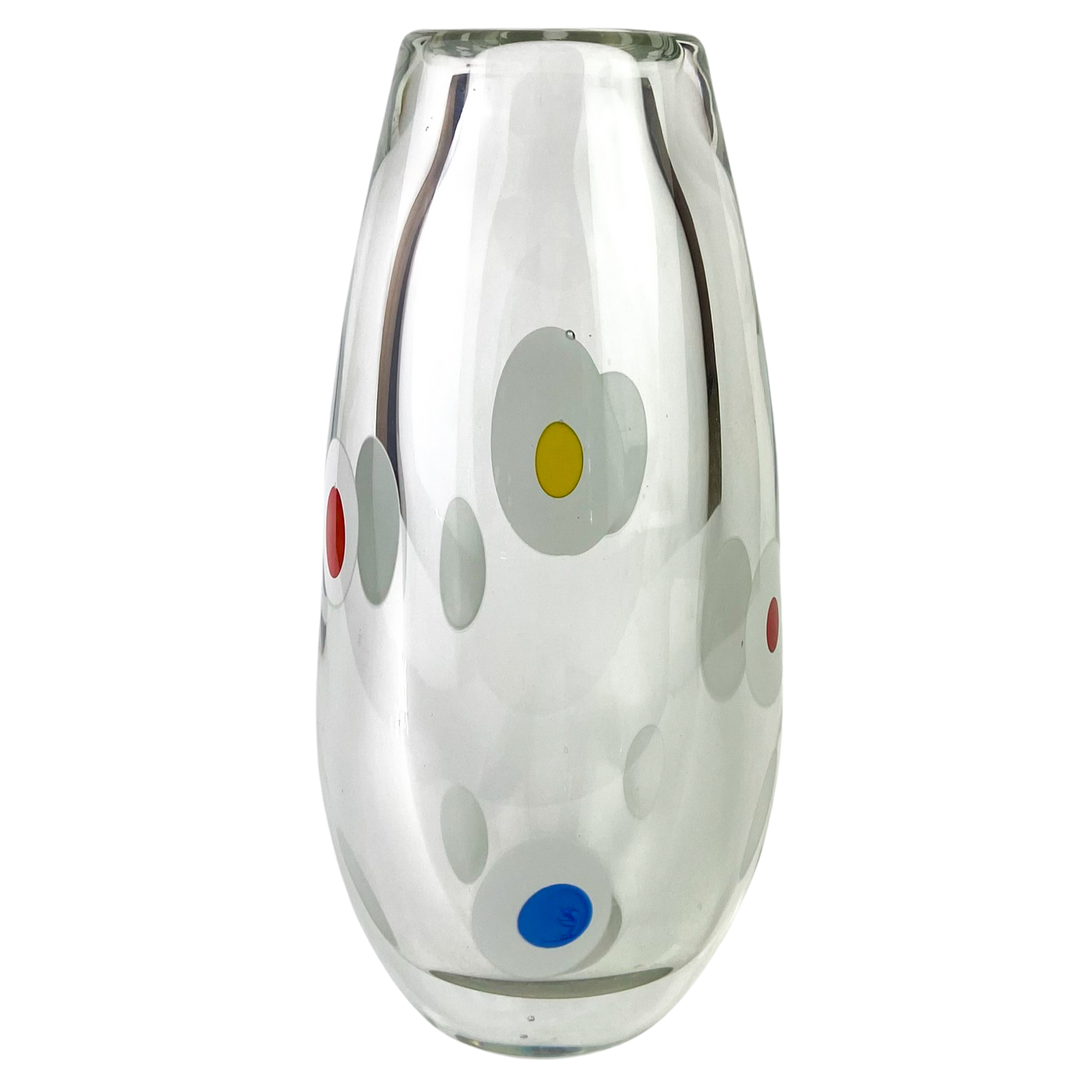 Large Murano Ovoid Spot Art Glass Vase #O1141