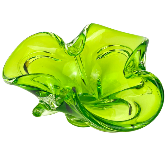 Murano Lime Clover Glass Catchall/Ashtray #O1152