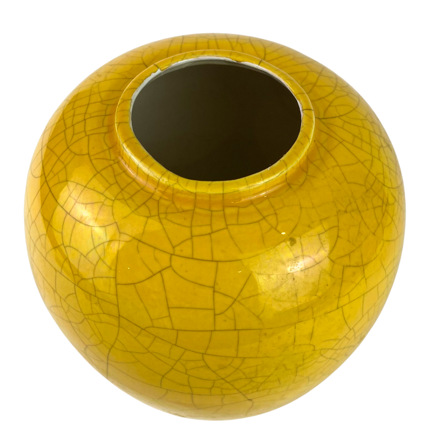 Chinese Gold Crackle Glaze Ceramic Vase #O1160