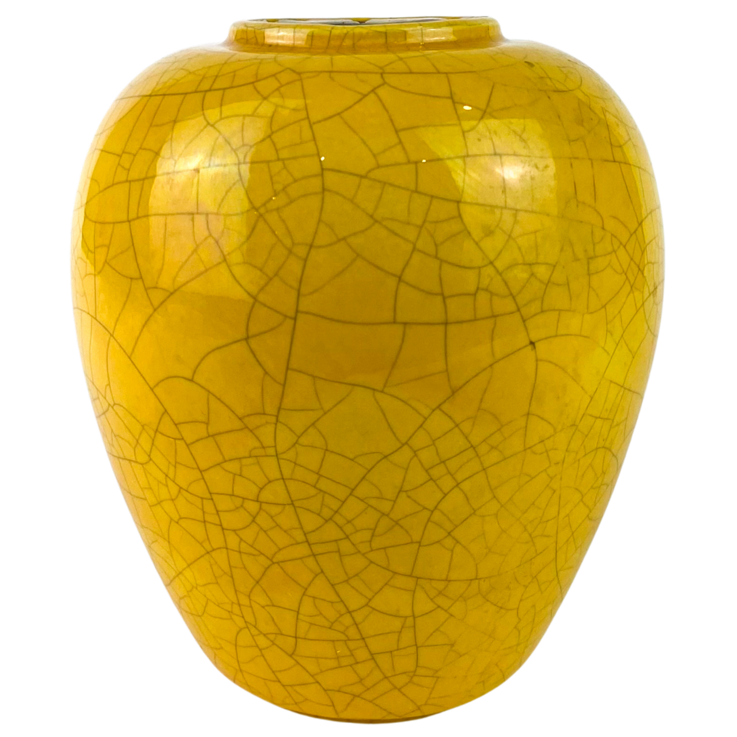 Chinese Gold Crackle Glaze Ceramic Vase #O1160