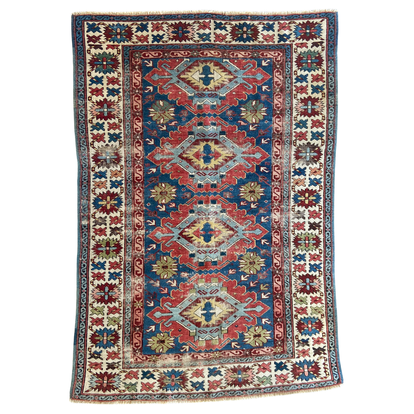 Antique Kuba Accent Rug #R1142 - 3'6" x 5'2"