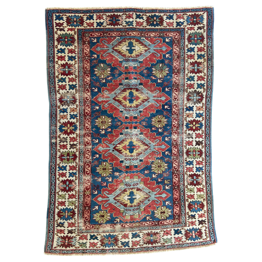 Antique Kuba Accent Rug #R1142 - 3'6" x 5'2"