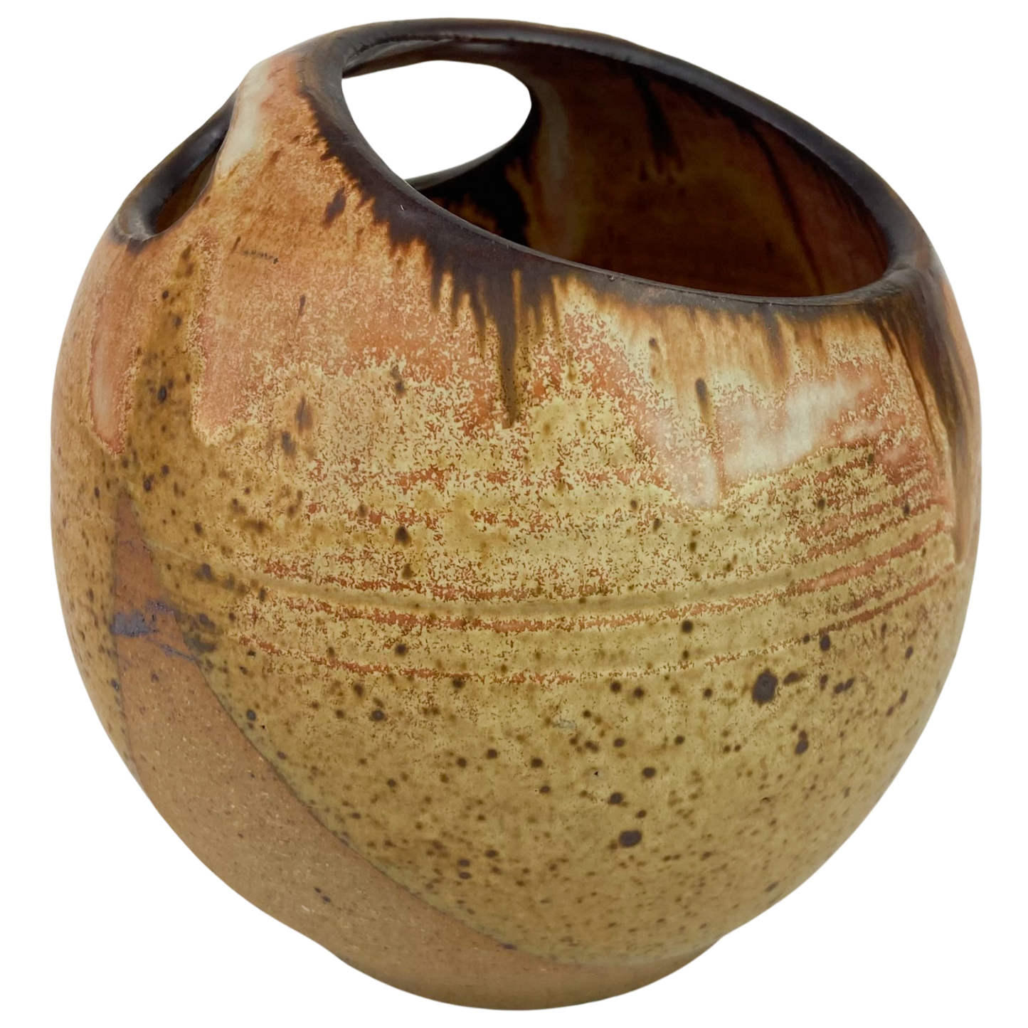 Abstract Speckled Studio Art Pottery Vase #O1170