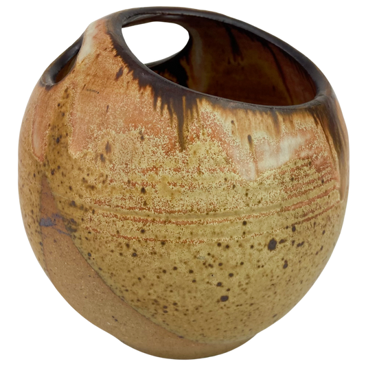 Abstract Speckled Studio Art Pottery Vase #O1170