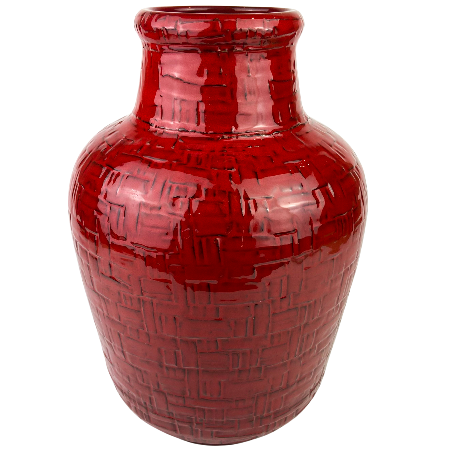 Large Italian Red Ceramic Vase #O1198