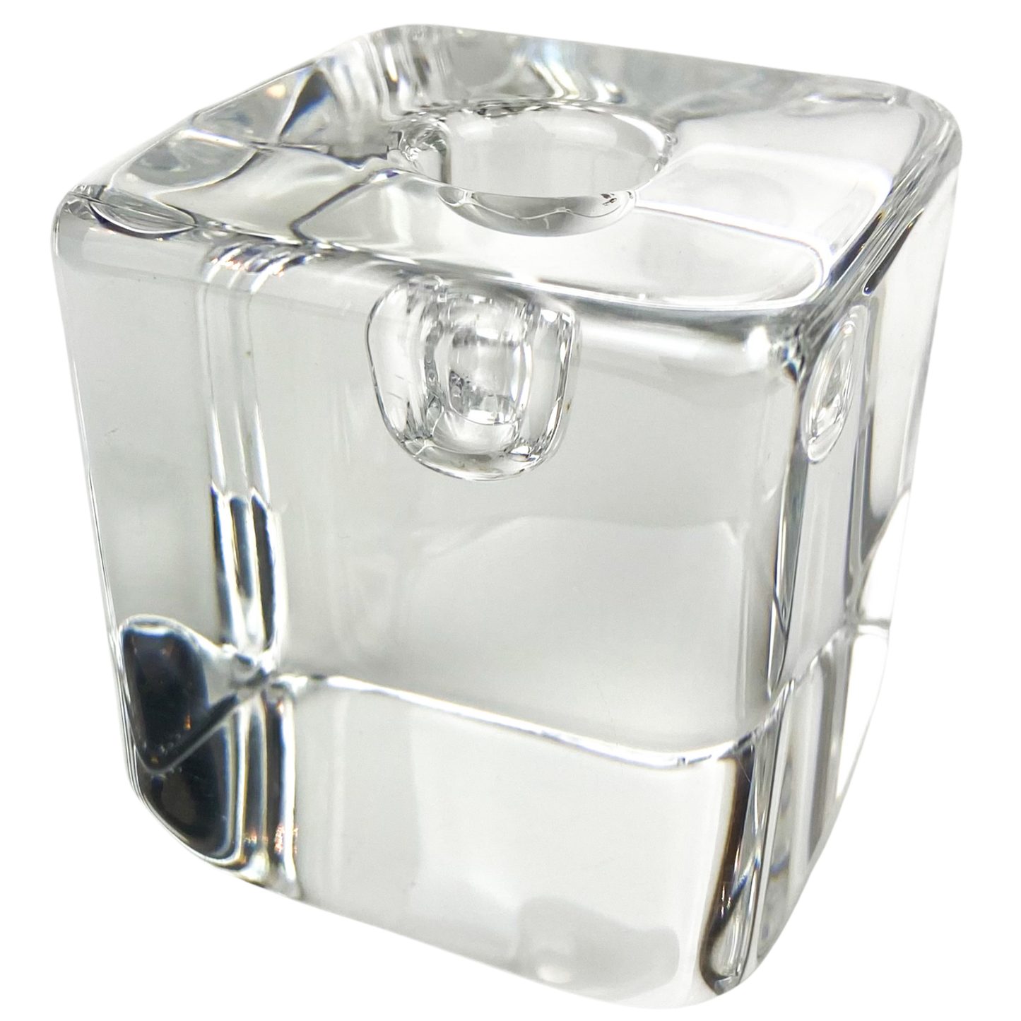 Kosta Boda Clear Cube Candle Holder by Goran Warff #O1179