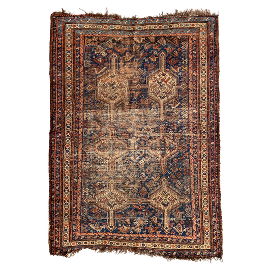 Antique Kamseh Accent Rug #R1127 - 4'4" x 6'4"