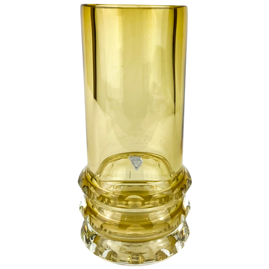 Amber Cut Crystal Vase #O1164