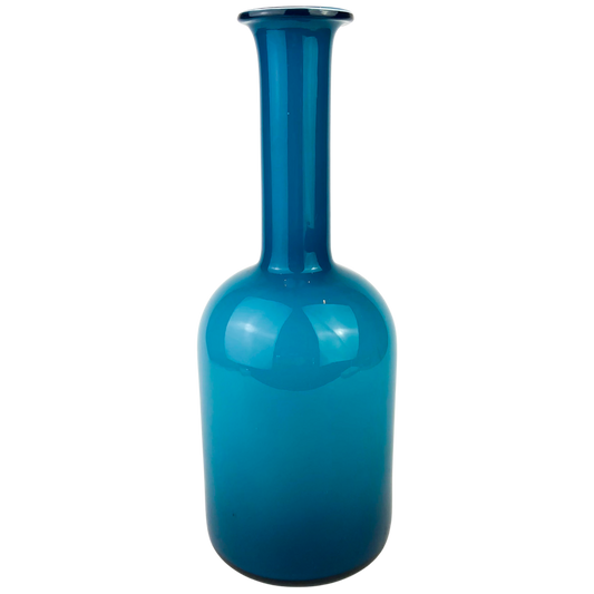 Danish Cased Blue Art Glass Vase #O1197