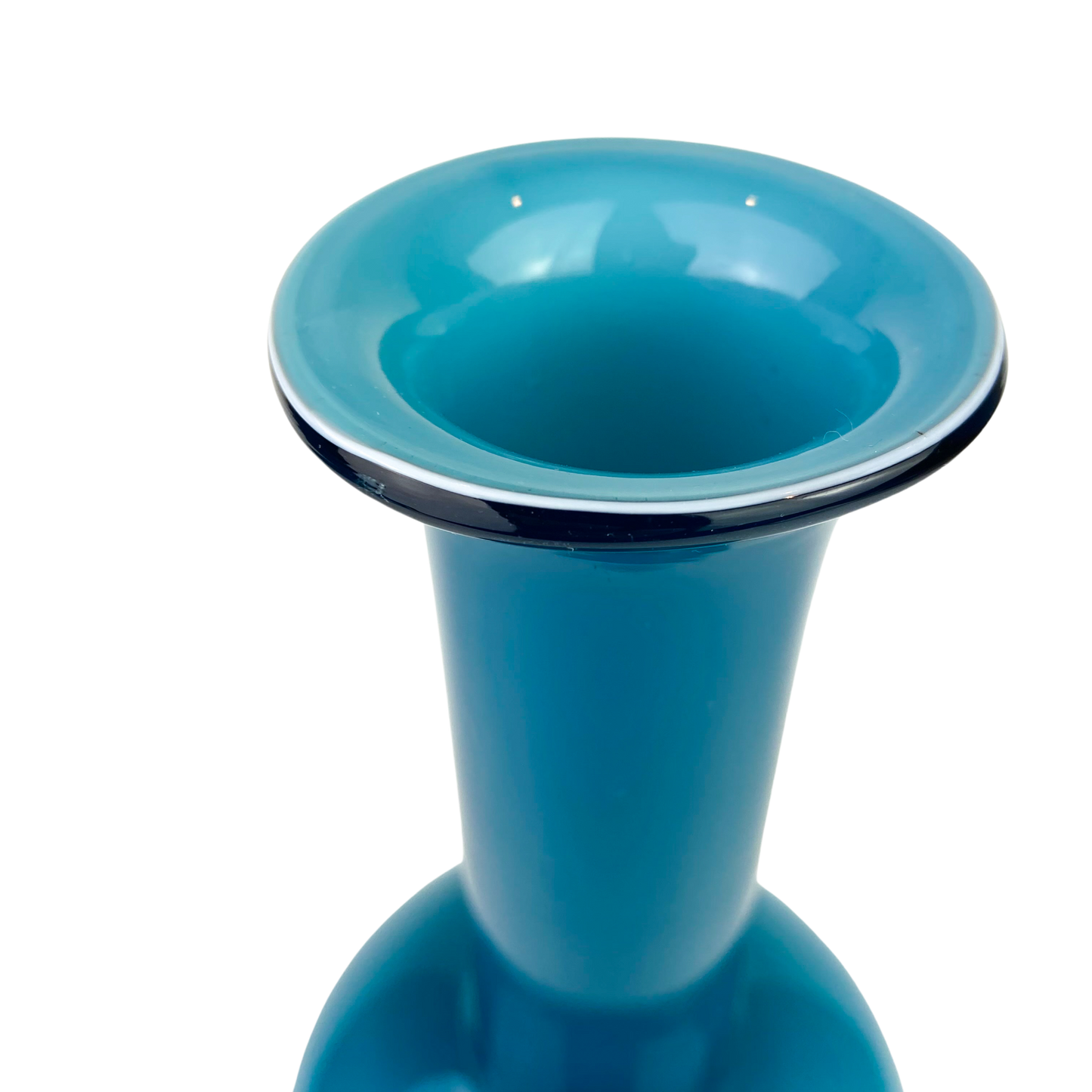 Danish Cased Blue Art Glass Vase #O1197