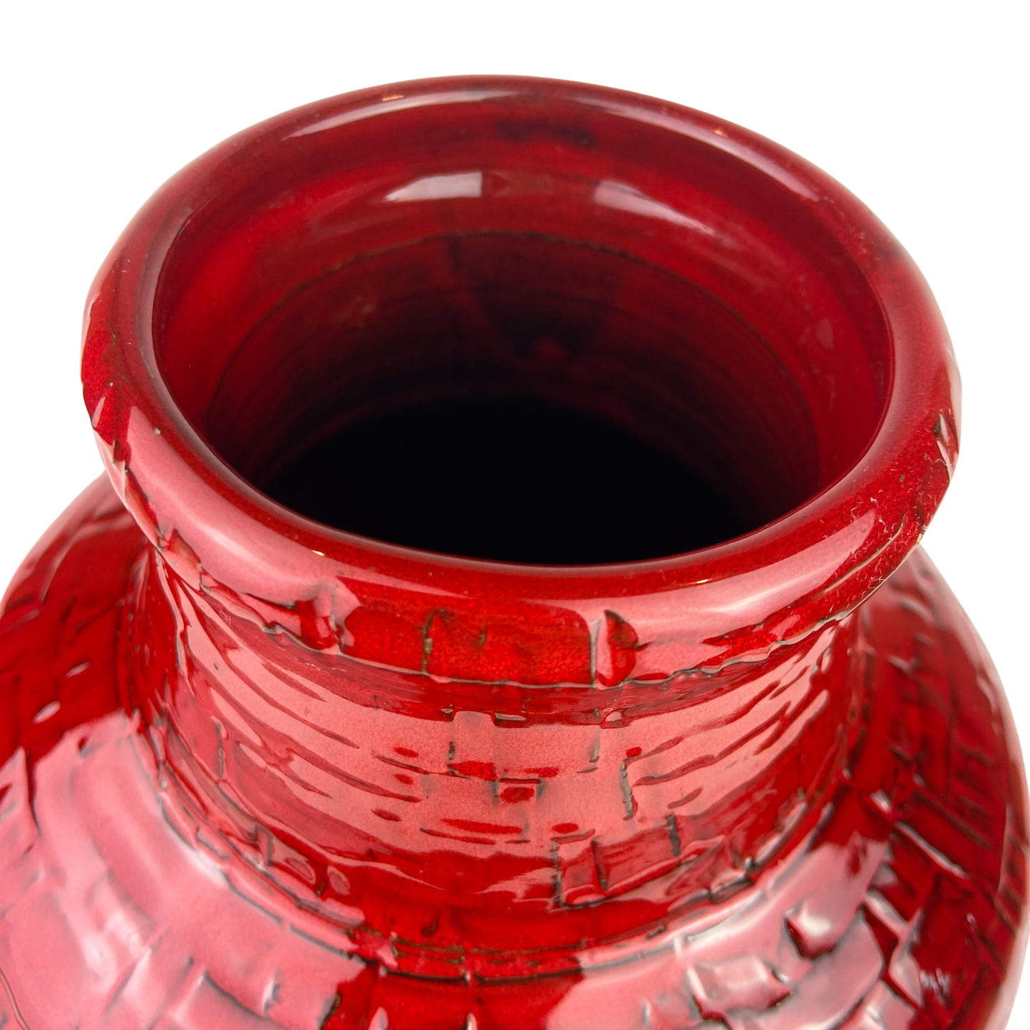 Large Italian Red Ceramic Vase #O1198