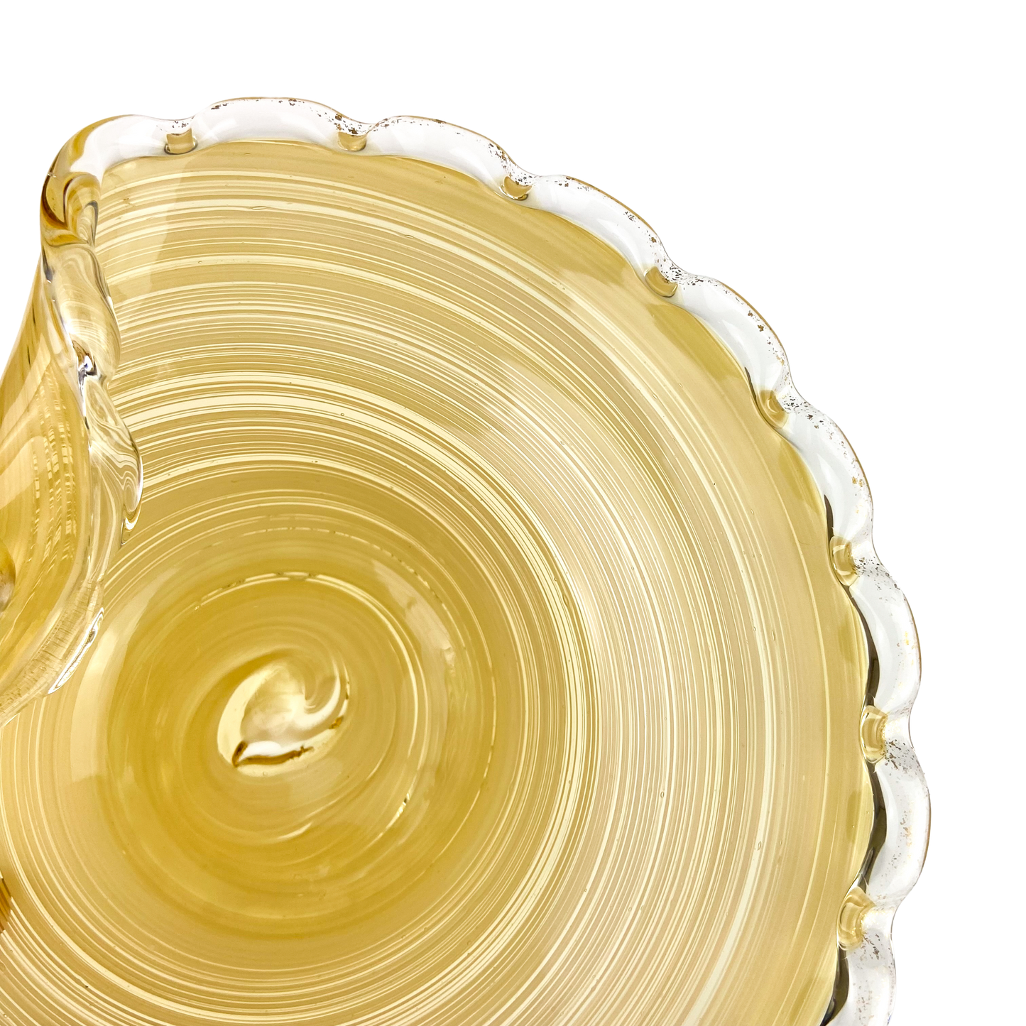 Murano Gold Swirl Scalloped Handled Catchall/Ashtray #O1206