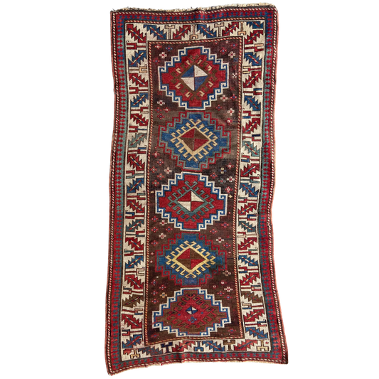 Antique Kazak Runner #R1271 - 3'7" x 7'1"