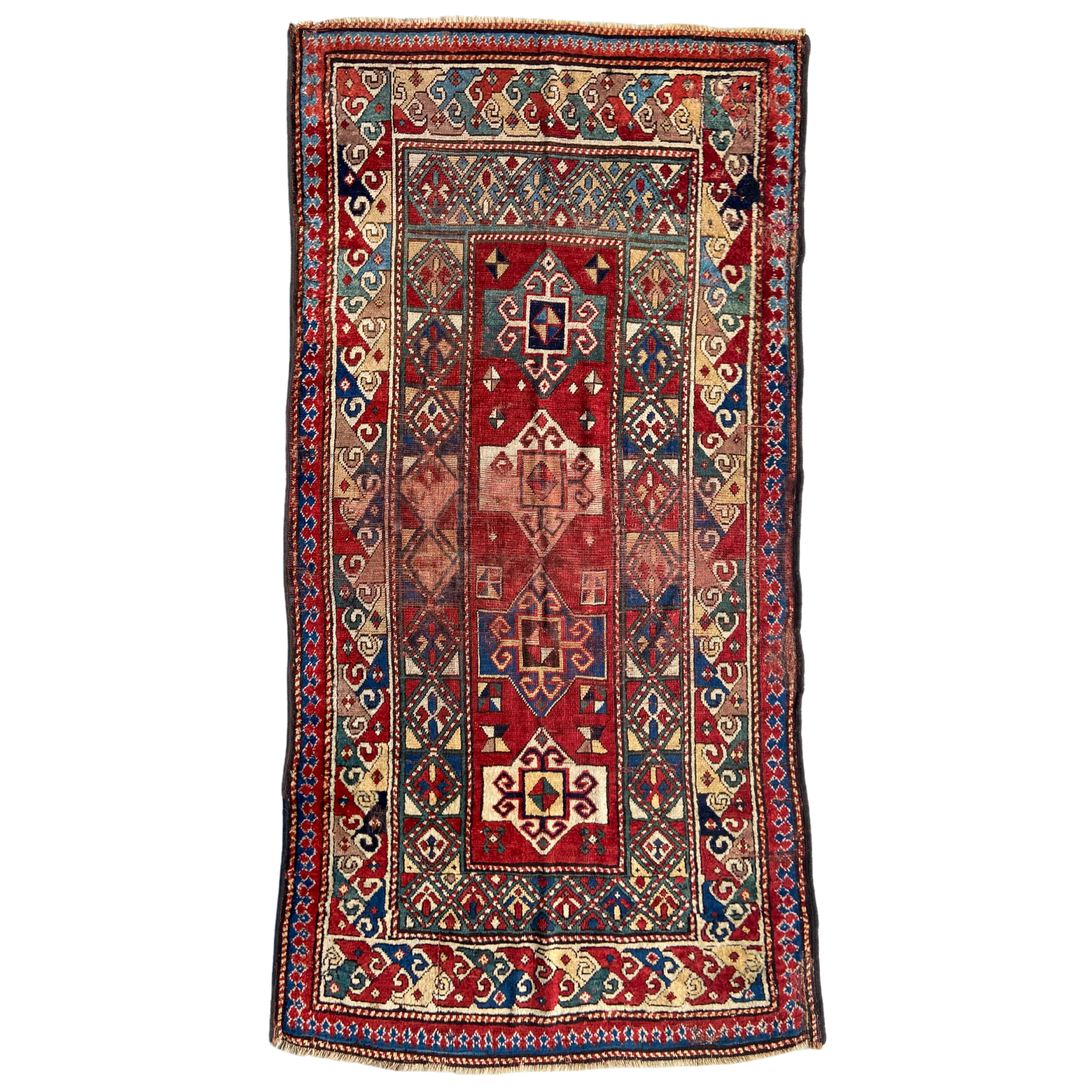 Antique Kazak Gallery Rug #R1266 - 3'7" x 9'5"