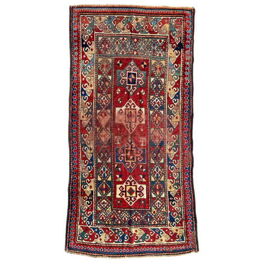 Antique Kazak Gallery Rug #R1266 - 3'7" x 9'5"