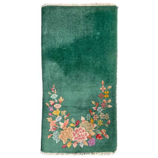 Antique Chinese Deco Accent Rug #R1277 - 1'11" x 3'11"
