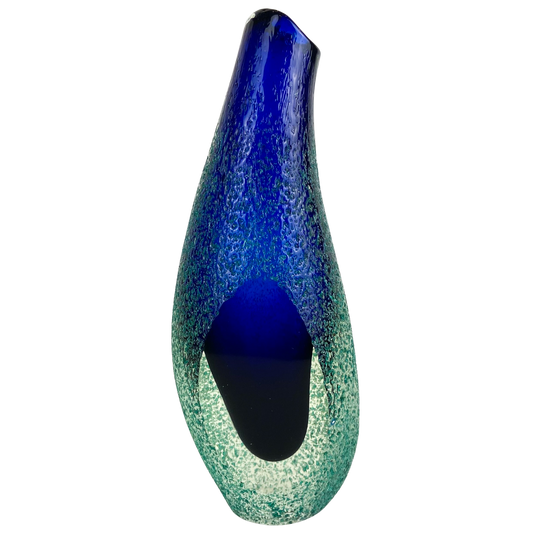Murano Textured Sommerso Faceted Glass Vase #O1352