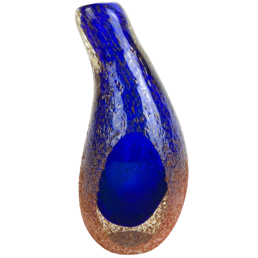 Murano Textured Sommerso Faceted Glass Vase #O1351
