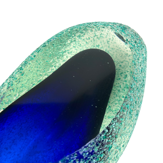 Murano Textured Sommerso Faceted Glass Vase #O1352