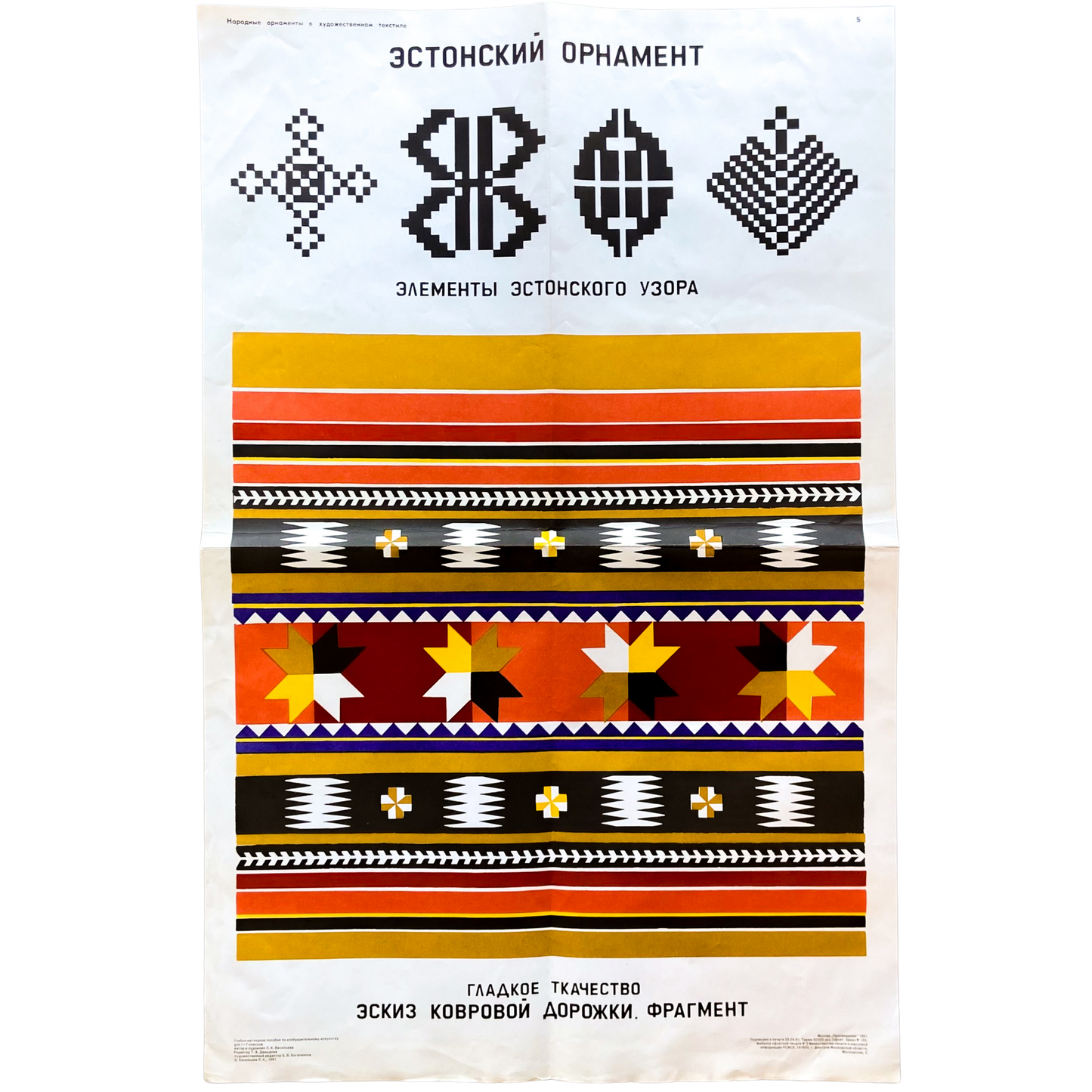 1991 Soviet Embroidery Pattern Poster #P1708 - 22" x 35"