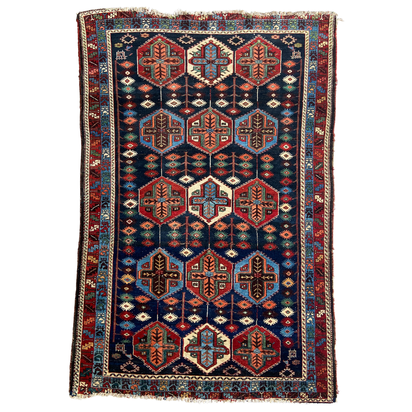 Semi-Antique Caucasian Accent Rug #R856 - 4'5" x 6'8"