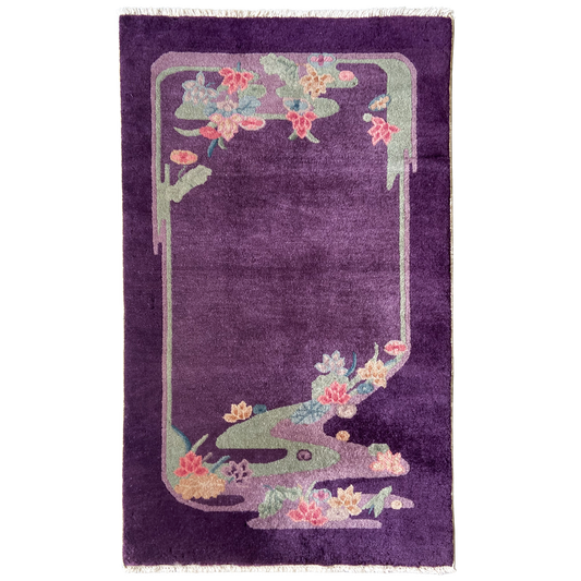 Antique Chinese Deco Accent Rug #R854 - 2'7" x 4'6"