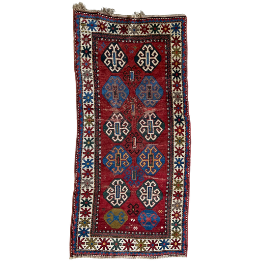 Antique Kazak Runner #R872 - 3'7" x 7'8"