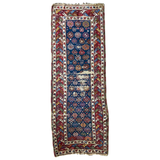 Antique Kazak Runner #R879 - 3'6" x 9'9"