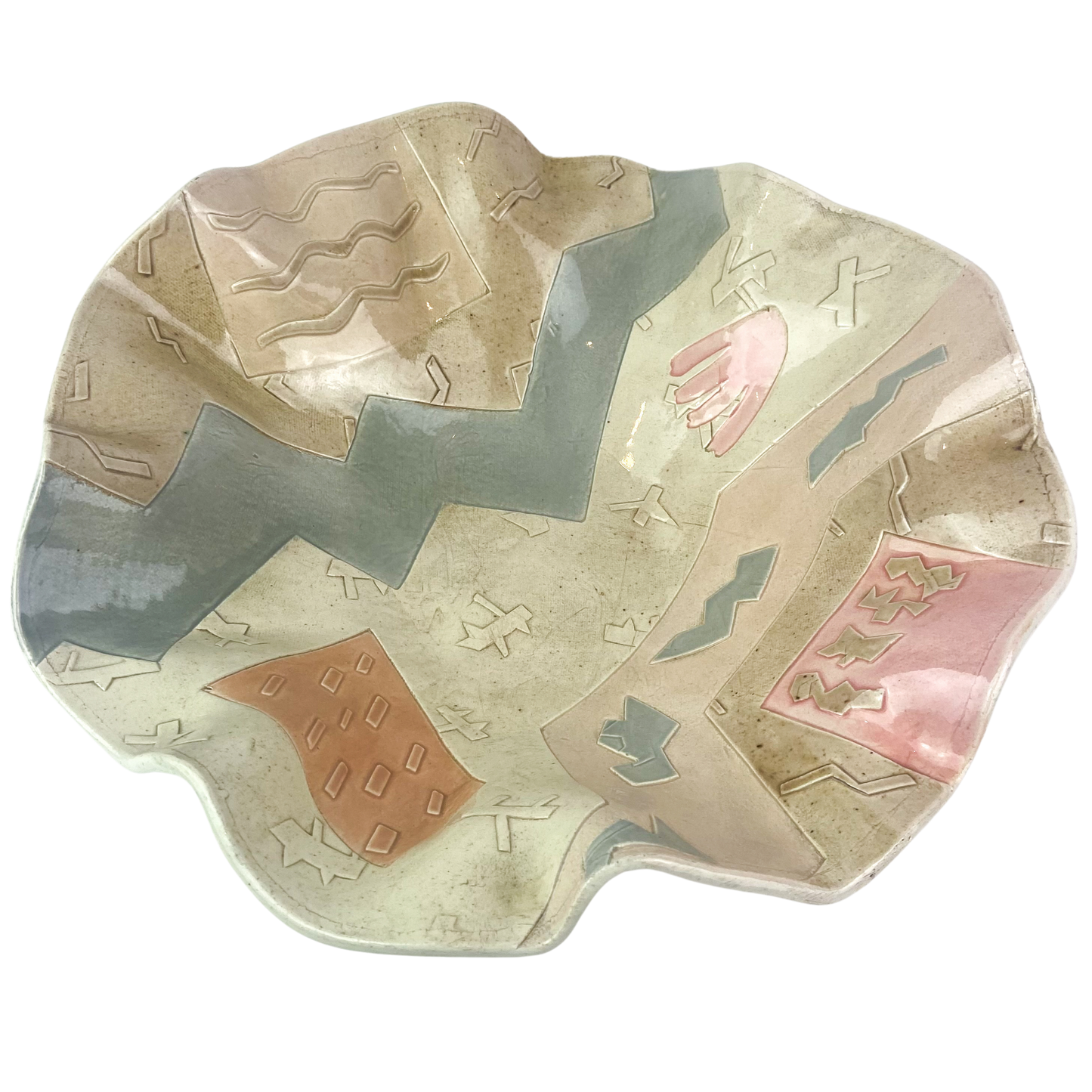 Post Modern Freeform Ceramic Slab Bowl #947