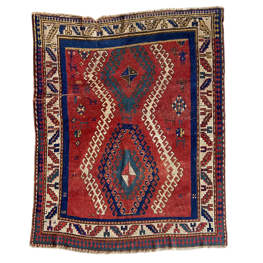 Antique Village Kazak Accent Rug #R1029 - 4'10" x 6'