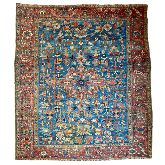 Antique All-Over Blue Heriz Area Rug #R1042 - 10'3" x 11'9"