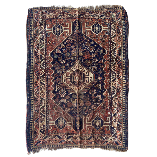 Antique Kamseh Accent Rug #R963 - 3'6" x 4'9"