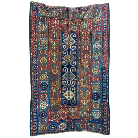 Antique Kazak Accent Rug #R962 - 4' x 6'6"