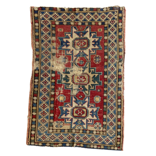 Antique Lezgi Accent Rug #R972 - 3'2" x 4'8"