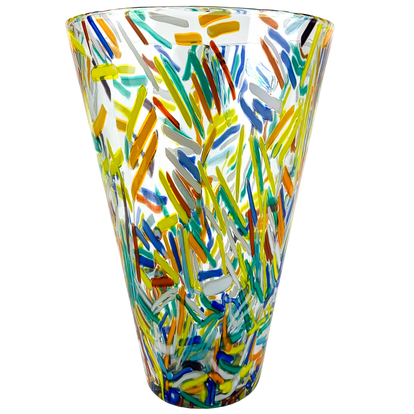 Large Vintage Confetti Art Glass Vase #O1013