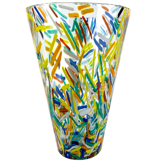 Large Vintage Confetti Art Glass Vase #O1013