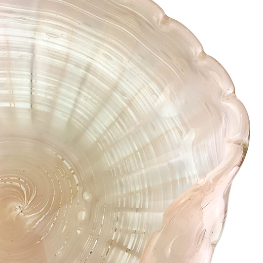 Murano Soft Pink Scalloped Glass Catchall/Ashtray #O1000