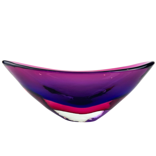 Murano Ovoid Purple + Fuschia Sommerso Glass Bowl #O1073