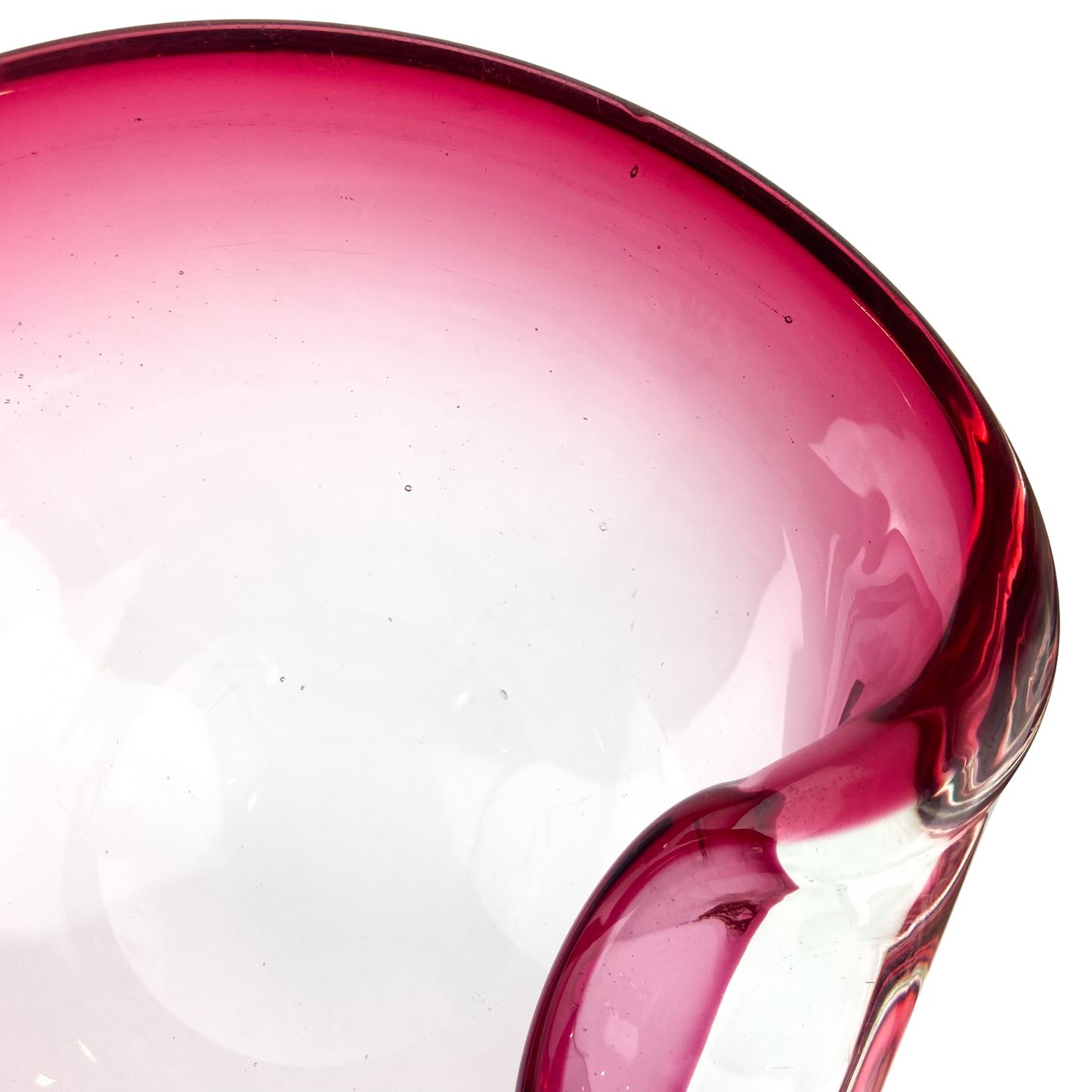 Murano Pink + Clear Freeform Glass Catchall/Ashtray #O1076