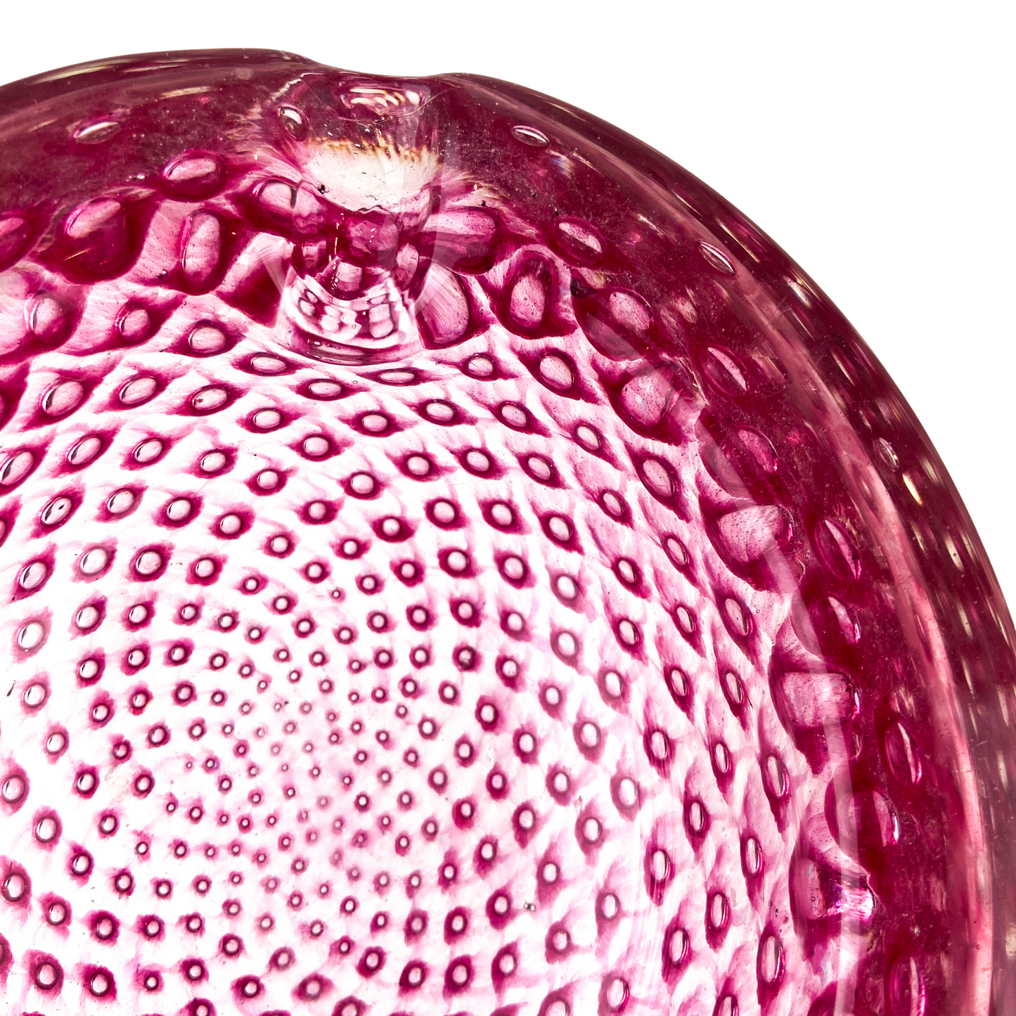 Murano Pink Bullicante Glass Catchall/Ashtray #O1075