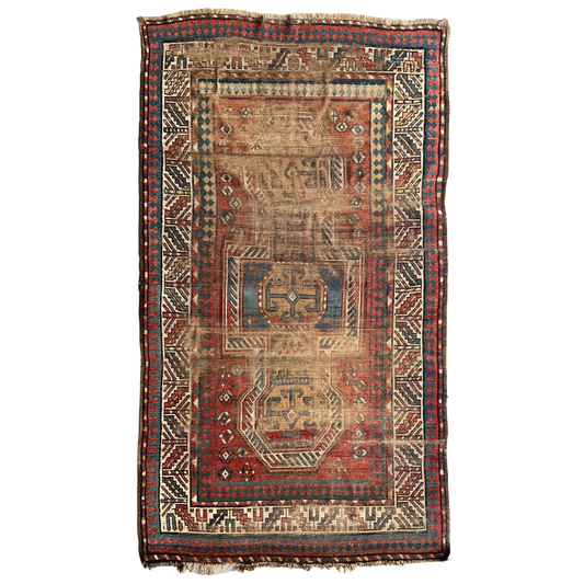 Antique Kazak Accent Rug #R1156 - 3'10 x 6'9"