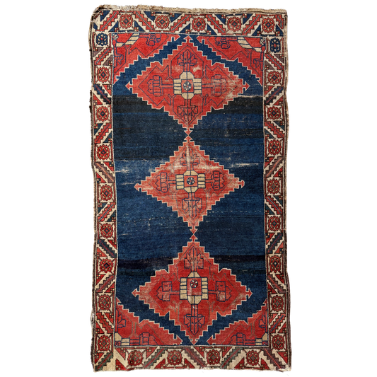 Antique Kazak Accent Rug #R1171 - 3'8" x 6'9"