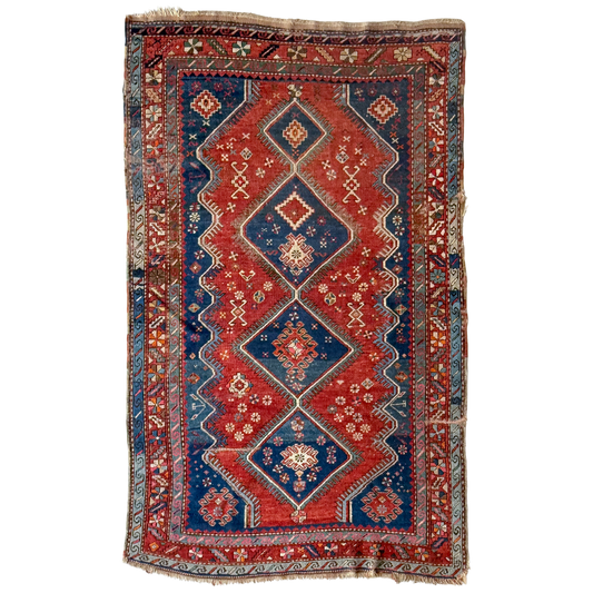 Antique Caucasian Accent Rug #R1174 - 4'7" x 7'7"