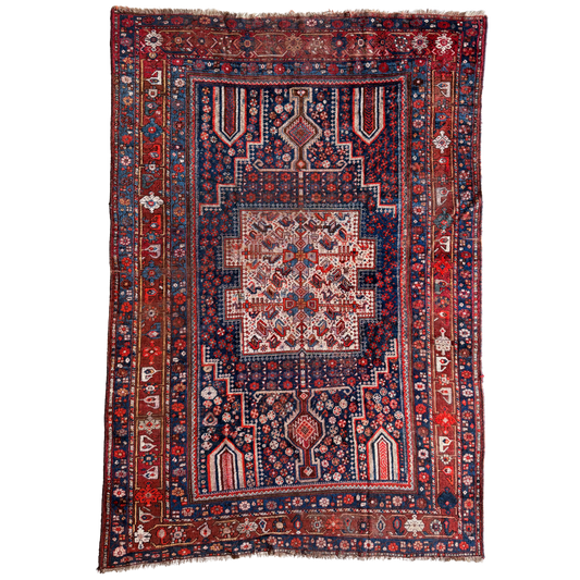 Antique Khamseh Area Rug #R1175 - 6'9" x 9'9"