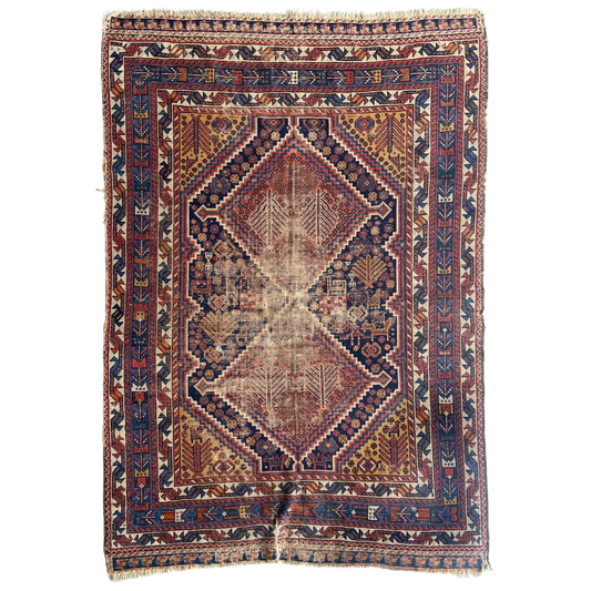 Antique Khamseh Accent Rug #R1231 - 4'6" x 6'4"