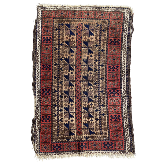 Antique Caucasian Accent Rug #R1238 - 2'9" x 4'