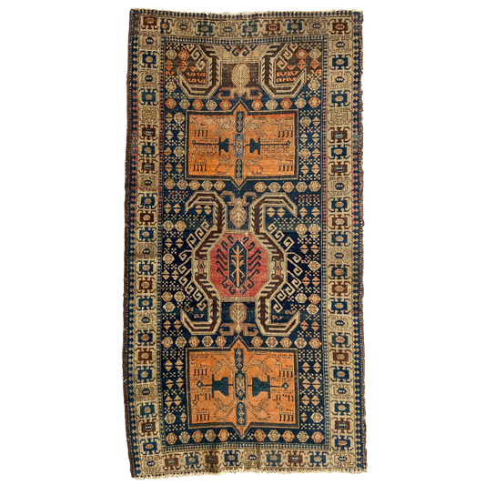 Antique Lenkoran Kazak Runner #R1233 - 3'7" x 6'9"
