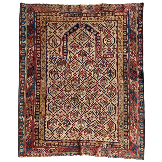 Antique Shirvan Marasali Prayer Rug #R1251 - 3'7" x 4'3"