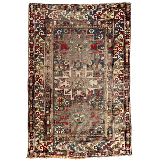 Antique Lezghi Accent Rug #R1260 - 3'6" x 5'1"