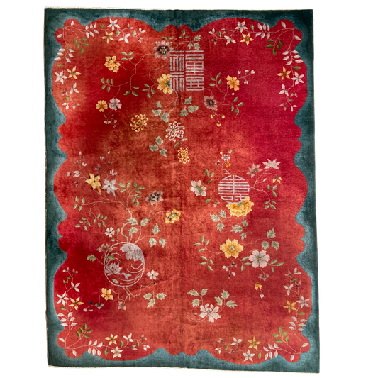 Antique Chinese Deco Area Rug #R1249 - 8'11" x 11'9"